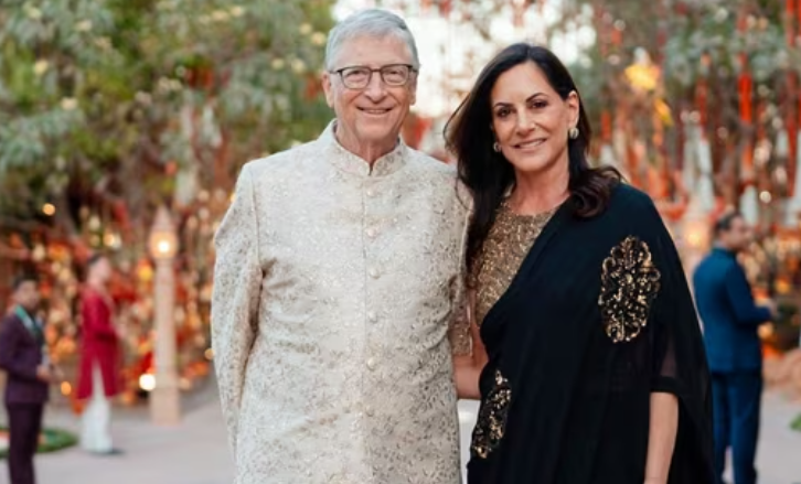 Bill gates and paula hurd was captured during their visit to india to attend anant ambani and radhika merchant's pre-wedding festivities