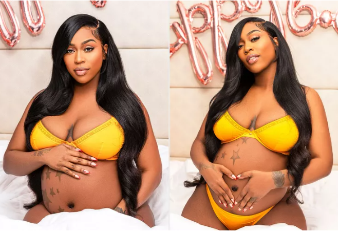 Kash doll poses as she celebrates her 32nd birthday and her second pregnancy. Photo: will kennedy