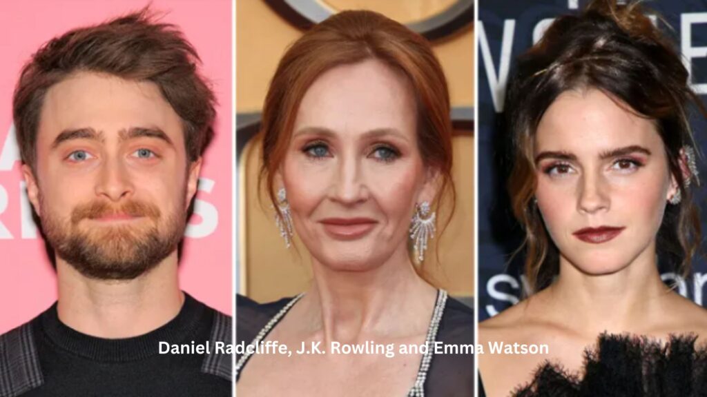 Daniel radcliffe, j. K. Rowling and emma watson