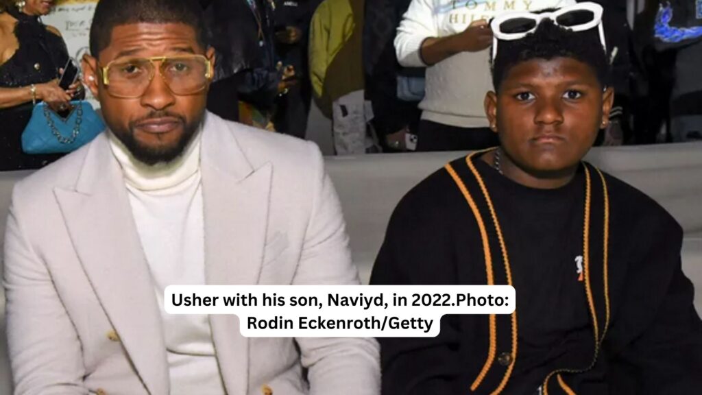 Usher with his son, naviyd, in 2022. Photo: rodin eckenroth/getty