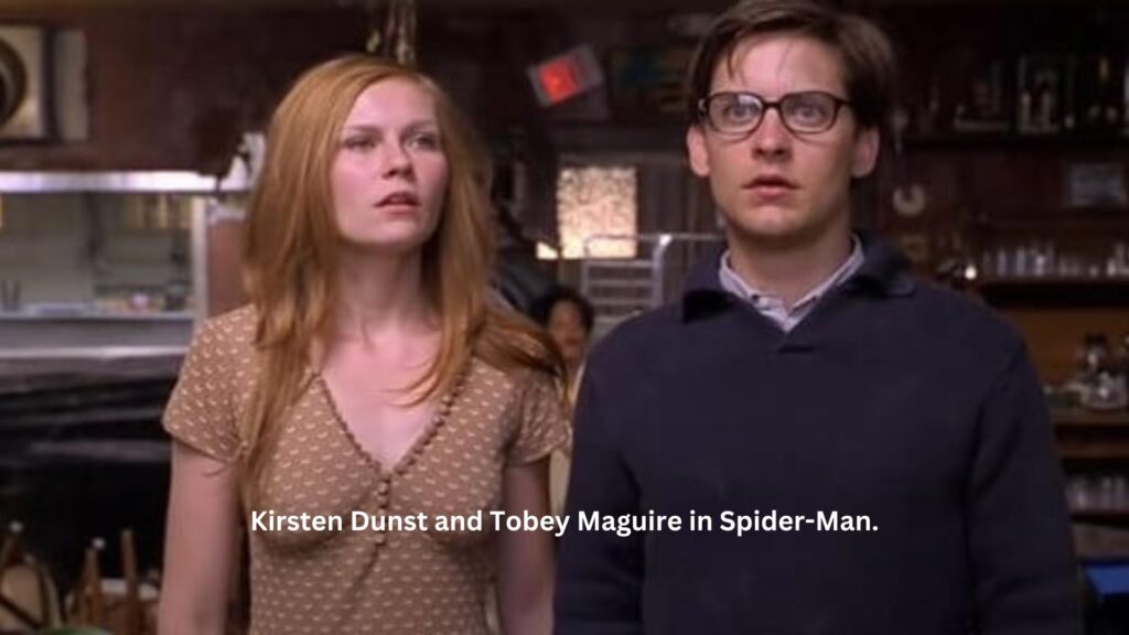 Kirsten dunst and tobey maguire in spider-man.