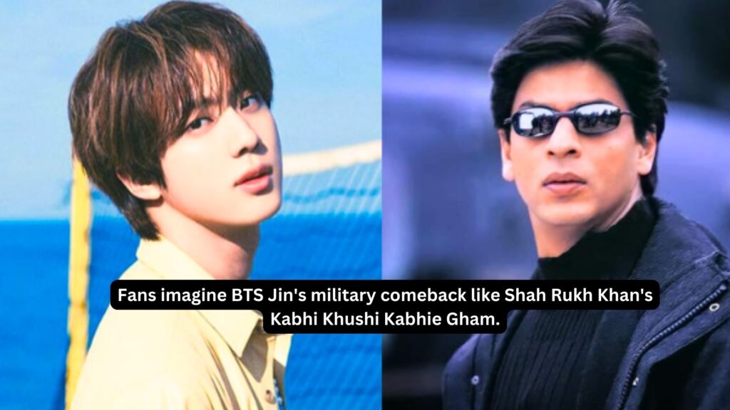 Fans imagine bts jins military comeback like shah rukh khans kabhi khushi kabhie gham